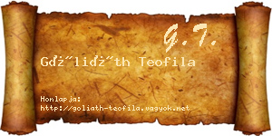 Góliáth Teofila névjegykártya