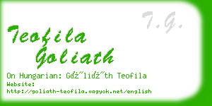 teofila goliath business card